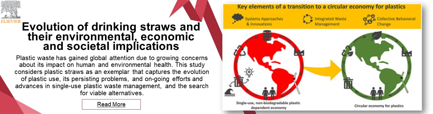 logo; graphical abstract for article evolution of drinking straws and their environmental, economic and societal implications