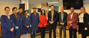 Group photo of Manjusri Misra, Amar Mohanty, Stan Cho, and his colleagues.