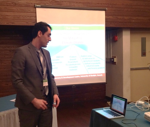 Dr. Nima Zarrinbakhsh giving a talk on behalf of the BDDC centre in the Biomass North AGM and Forum