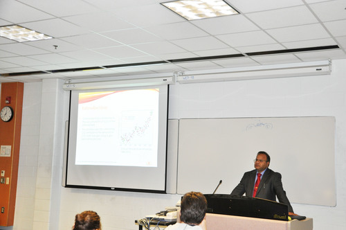 Prof. Ajay K. Dalai giving a guest lecture for the course ENGG*2660 Biological Engineering Systems I
