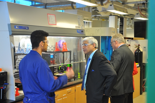 High Commissioner of India given a tour of the bioproducts lab and interacting with the HQP.
