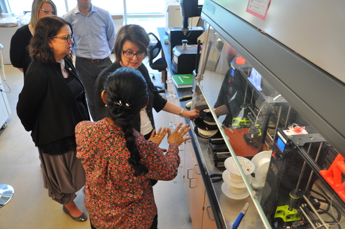 Professor Misra giving a tour of Bioproducts Facility to the CFIA delegates